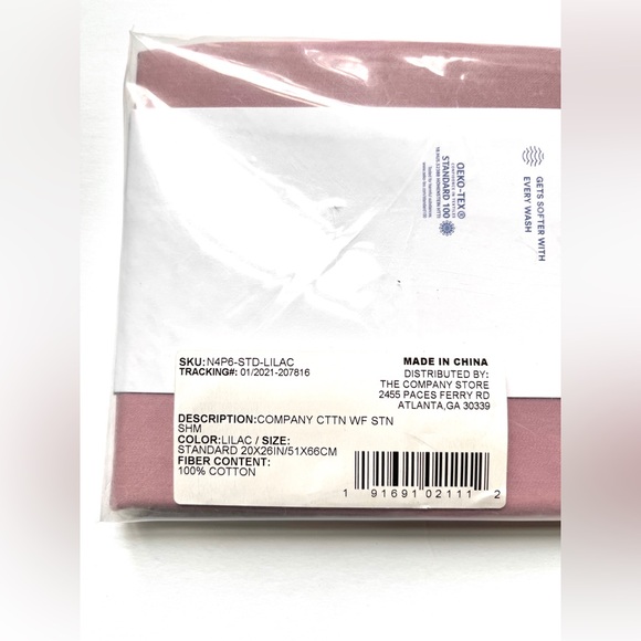 The Company Store Set of 2 Lilac Pillow Shams - Picture 2 of 2